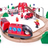 Houten brandweer-treinbaan 60-delig