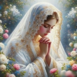 Diamantschilderij Biddende Maagd Maria 30x40 cm