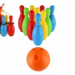Kunststof bowlingkegels 21 cm – set van 10 stuks in net