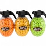 Rubberen 6 mm balletjes voor pistolen in een granaatvormige pot (800 stuks, 3 kleuren)