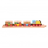 Bigjigs Rail goederentrein met groente en rails