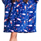 Cozy Noxxiez warme tv-hoodiedeken met capuchon – wijnrood