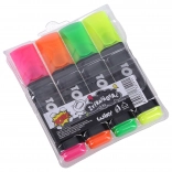 Set markeerstiften met brede beitelpunt, 4 kleuren