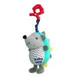 Pluche egel met geluid en clip BABY MIX, blauw‑grijs