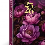 NOTIQUE 18-maanden dagboek Petito – Paarse bloemen 2025/2026, 11 x 17 cm