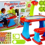 Educatieve kindertafel met projector, magneten en stoeltje