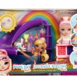 Rainbow High set met zwembad en zusje