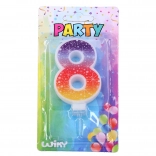 Feest kaars nummer 8 Sterren