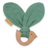 Bijtring New Baby met vogeltje mint