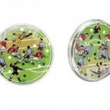 Pocketformaat voetbalpuzzel – dubbelzijdig knikker­spel (Ø 9 cm)