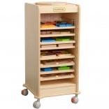 houten kastje voor educatieve borden MASTERKIDZ 28 × 28 cm op wieltjes