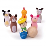 Houten kegels boerderij van Bigjigs Toys