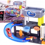 Twee-laagse autowasstraat met stromend water, lift en effecten