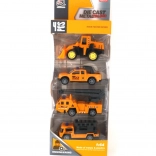 Set metalen bouwvoertuigjes 1:64 – 4 stuks, pull-back