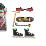 Vingerset skateboard, waveboard, rolschaatsen en step – kunststof, mix varianten