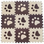 Schuimvloer-puzzel voor kinderen – bruine pootafdrukken 29,5 × 29,5 cm