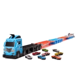 Vrachtwagen met takelwagen en racebaan van 210 cm, set van 8 stuks