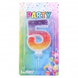 Feest kaars nummer 5 Sterren