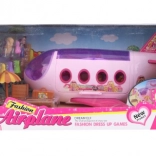 Modieus poppenvliegtuig met accessoires