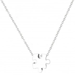 Stalen ketting met puzzel-hanger van chirurgisch staal 316L