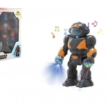 Lopende plastic robot met licht en geluid 22 cm