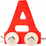 Small Foot houten wagon met letter A – kleurrijk alfabet