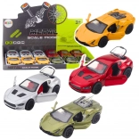 Metalen sportauto met pull-back aandrijving, licht en geluid