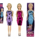 Pop met veranderbare paillettenjurk 30 cm, stevig lichaam