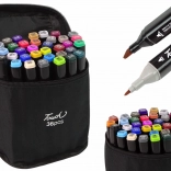 Set van 36 dubbelzijdige alcoholmarkers Pro Touch met tas