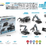 Bouwset bouwmachines 6-in-1 met waterhydraulische aandrijving, 223 onderdelen, voor kinderen 8+