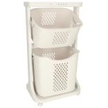 Twee-laagse verrijdbare organizer voor wasgoed en speelgoed