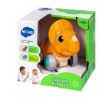 Interactieve plastic dinosaurus op wieltjes met aandrijving en bewegende kaak