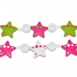 Ketting voor kinderwagen met sterren en bloemetjes