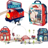 Woopie elektrische treinbaan 2-in-1 opvouwbaar in koffer, 87 delen, lengte 3,5 m