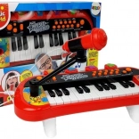 Kinderkeyboard met 24 toetsen en microfoon USB – rood