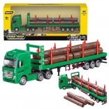 Huina houttransportvrachtwagen model 1:50 groen