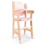 Houten kinderstoeltje voor poppen met kussentje