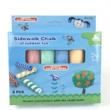 Gekleurde stoepkrijtjes 6 stuks