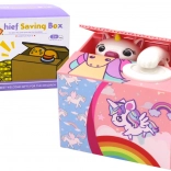 Spaarpot We leren sparen Eenhoorn Roze melodie