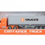 vrachtwagen met container op batterijen met licht en geluid