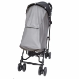 Zonnescherm voor kinderwagen met UV-bescherming, zilver