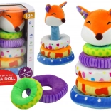 Pluche educatieve piramide met vos 27 cm