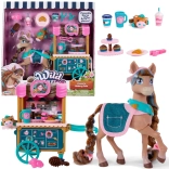 Wild Manes Cocoa – pony met koffiekar en accessoires (20 onderdelen)