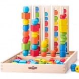 Houten kralen op staven – set om sequenties te oefenen