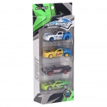 Set van 4 metalen autootjes 7 cm