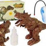 RC dinosaurus met stoom, projector en geluids- en lichteffecten – bruin