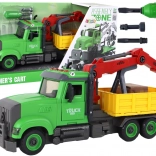 Bouw-kiepwagen met kraan voor montage en demontage