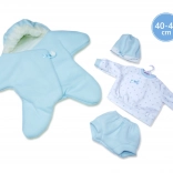 Kleding voor pop NEW BORN 40–42 cm – fleece ster, 3-delige set