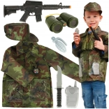 Kinder camouflage soldatenkostuum met verkleedset 3-8 jaar