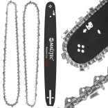 Set voor kettingzaag 18" – geleiderail en 2 kettingen 0,325"